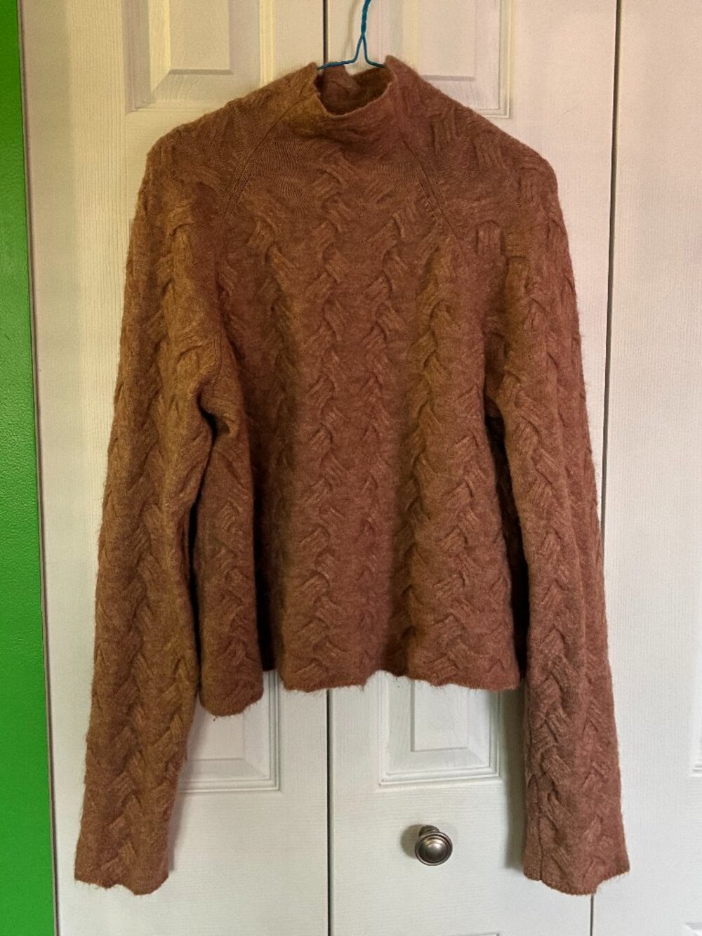 Wilfred Free Alpaca Blend Apricot Mock Neck Sweater Size M